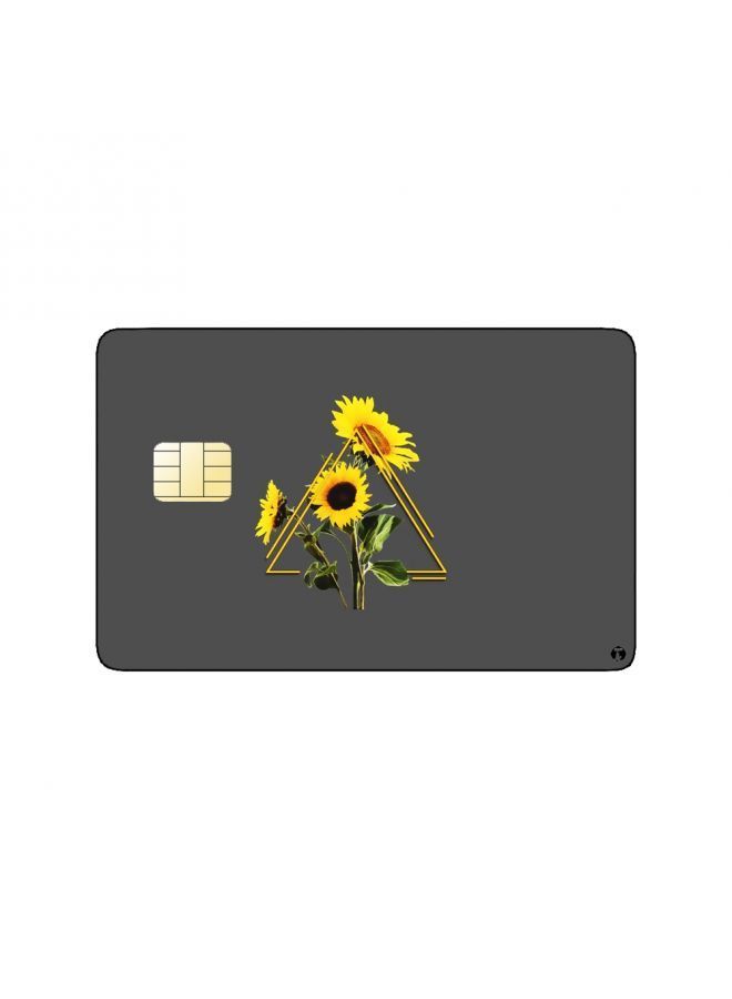 RKN PRINTED BANK CARD STICKER Aesthetic Sunflowers Drawing - Image 1