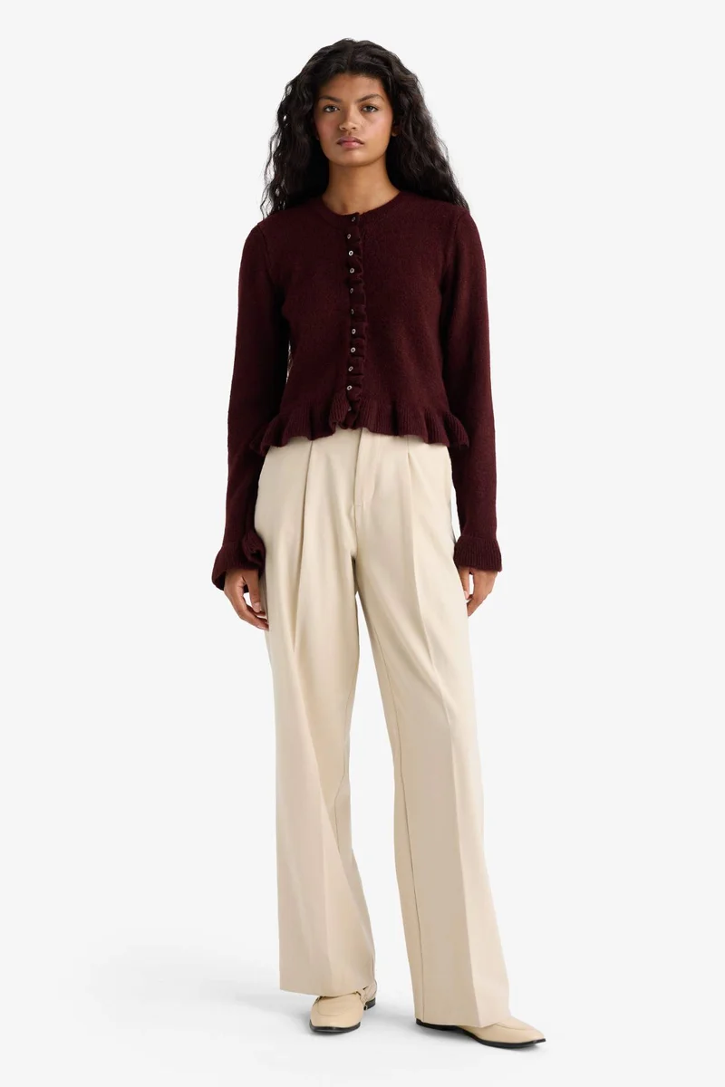 ديفاكتو Regular Fit Crew Neck Knitwear Cardigan