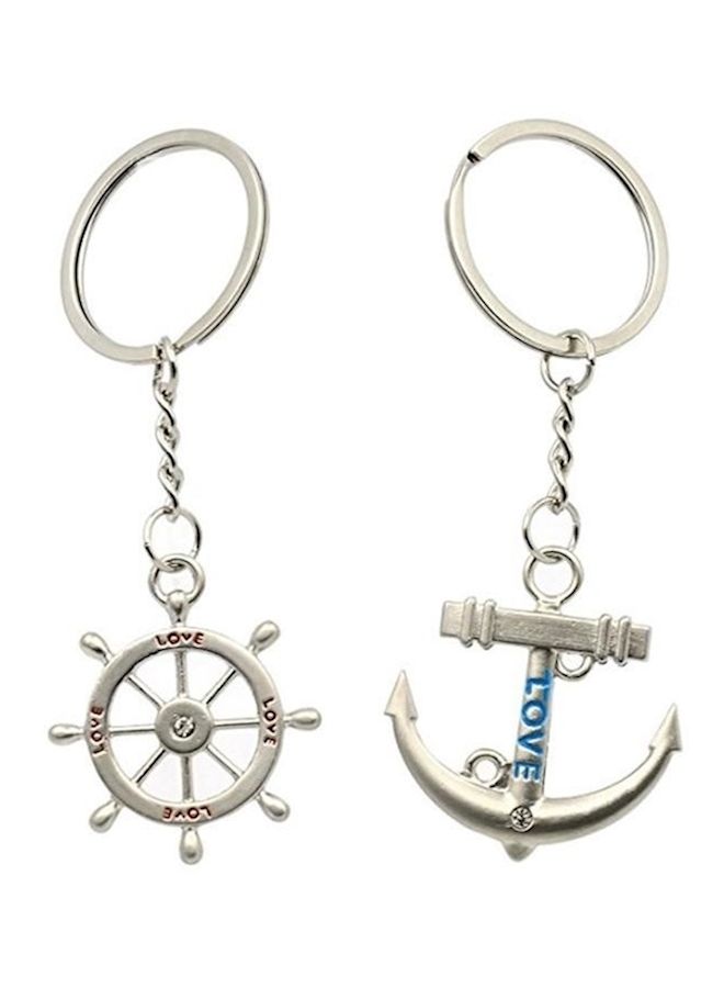 Loquat 2-Piece Anchor And Rudder Keychain