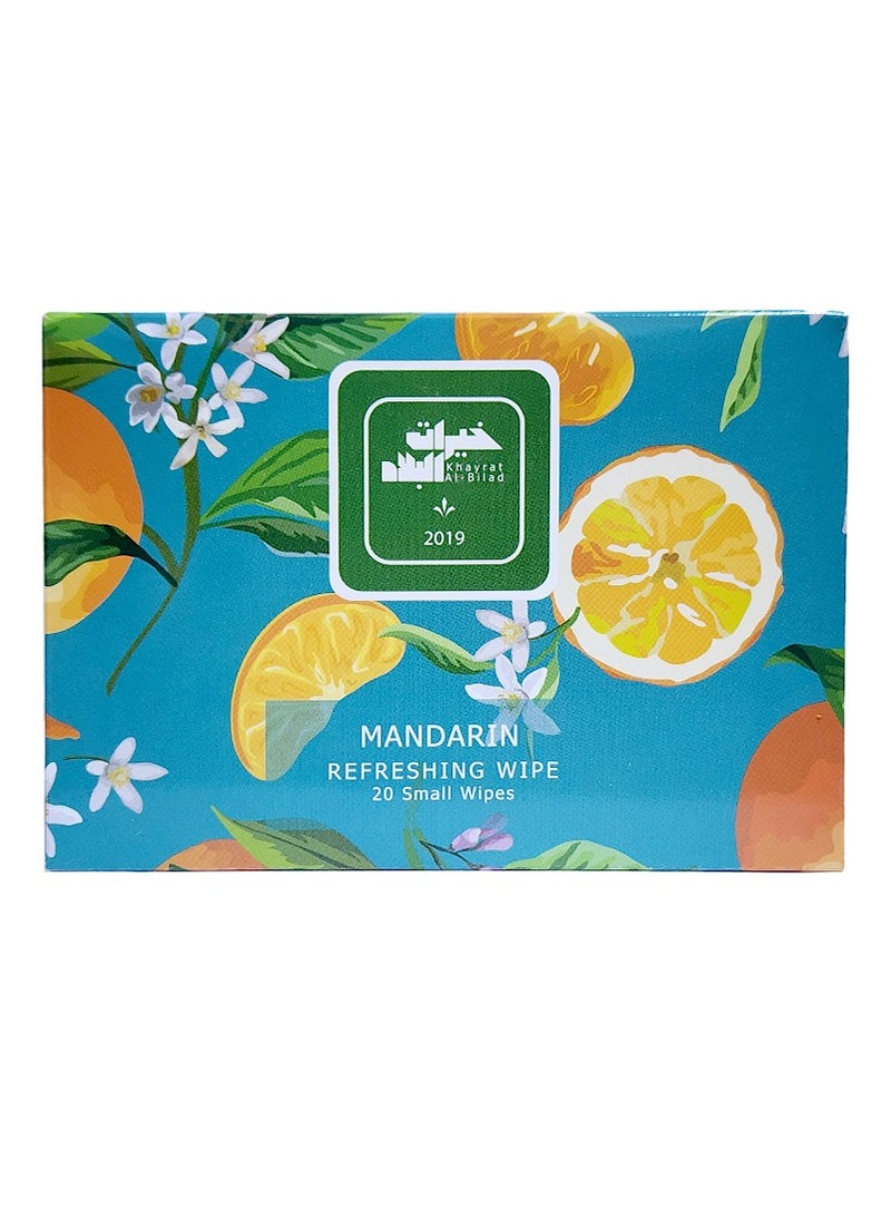 Refreshing Antibacterial Wet Wipes with Scent ( MANDARIN ) - 20 Wipes - Image 1