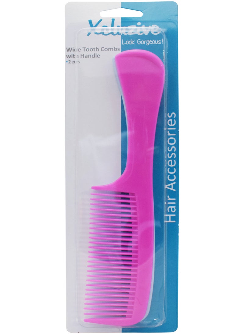 Xcluzive X/Z Wide Tooth Combs with Handle 2 Pcs  - Image 1
