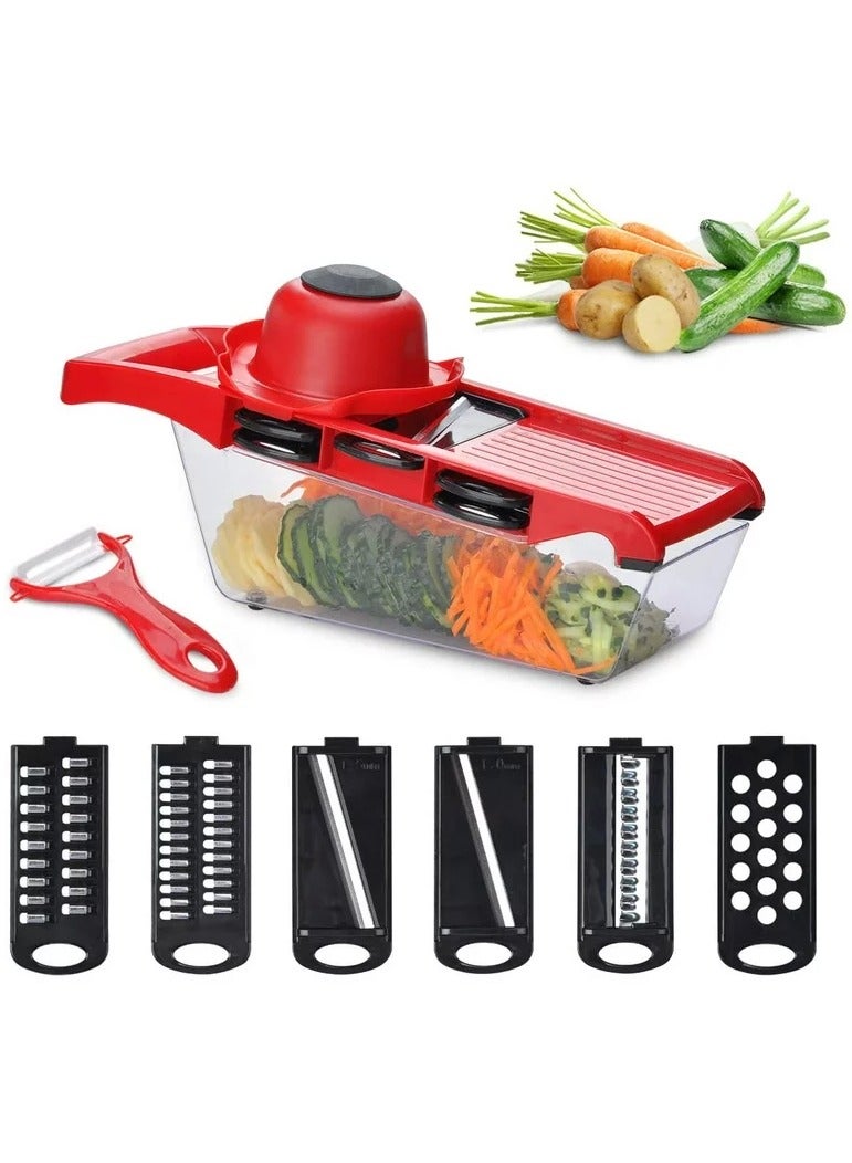 DubaiGallery Vegetable Chopper Mandoline Slicer, Slicer cutter chopper and grater with Hand Protector, Interchangeable Blades - for Cutting Onions, Potatoes, Carrots and Other Fruit - Image 1