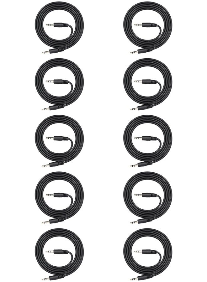 10-Piece AUX Cable 5meter Black  - Image 1