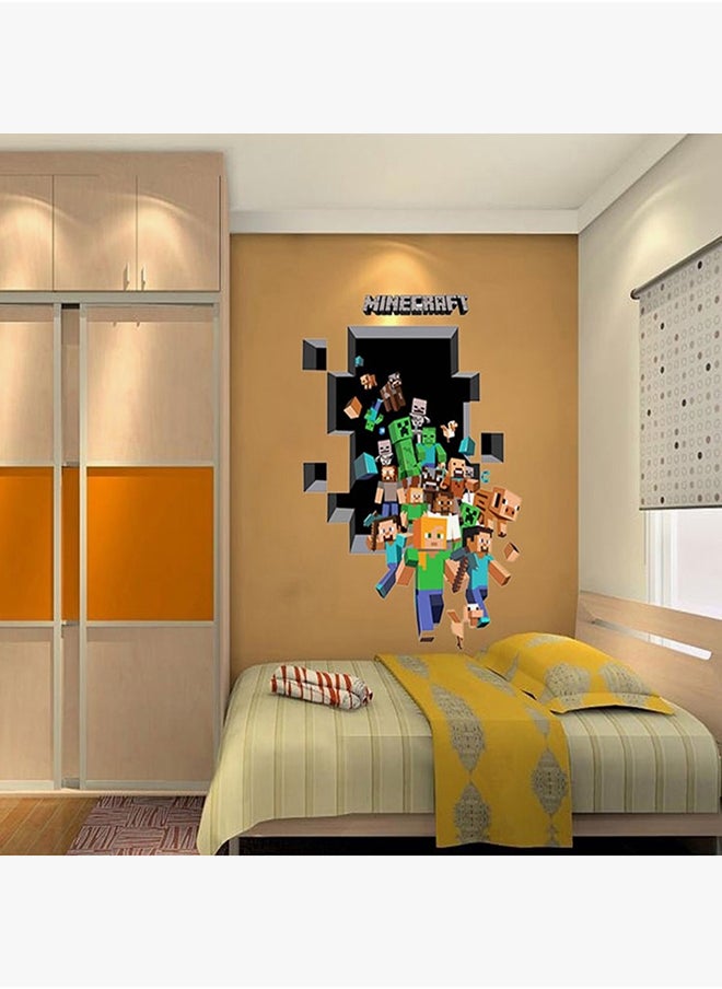 ماركة غير محددة ملصق جداري ثلاثي الأبعاد ومقاوم للماء بتصميم شخصية كريبر من لعبة Minecraft متعدد الألوان 112x84سم  - Image 2