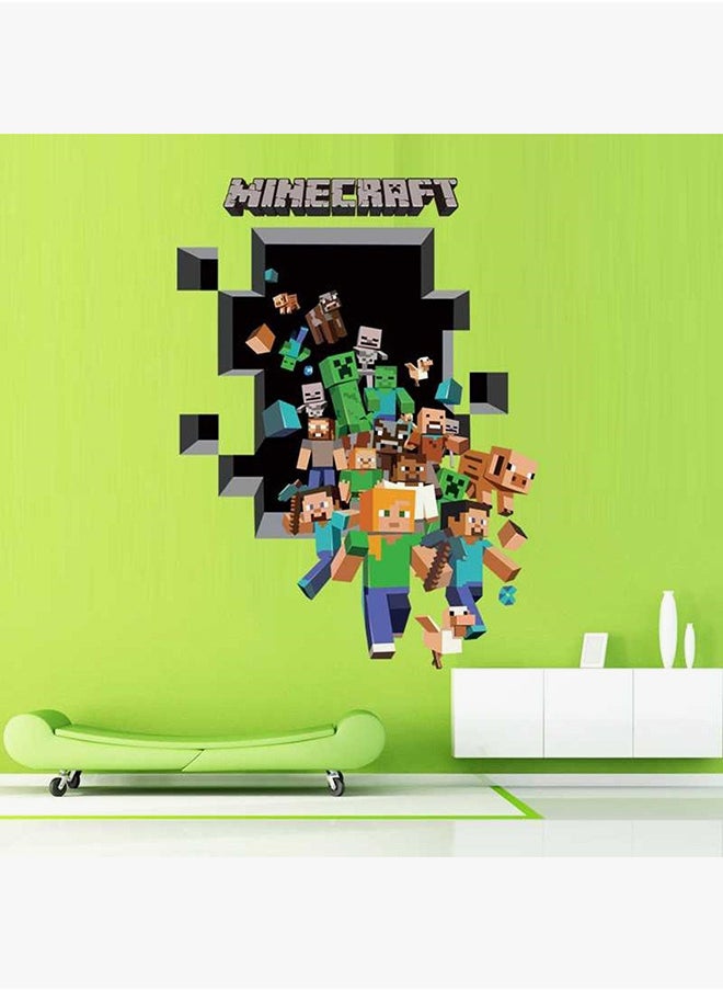 ماركة غير محددة ملصق جداري ثلاثي الأبعاد ومقاوم للماء بتصميم شخصية كريبر من لعبة Minecraft متعدد الألوان 112x84سم  - Image 3