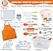 PERLLI Kids Real Cooking Set for Cooking and Baking 31 Pc Gift for Junior Chef with Real Utensils Case Safe Kids Knife Set for Boys Girls Fine Motor Skills Fun for Children Ages 6 Orange - Image 2