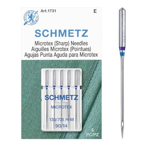Schmetz إبر ماكينة الخياطة ميكروتيكس شارب من شميتز - لوازم الحياكة والتطريز، الحجم 90/14، علبة من 100 - Image 4