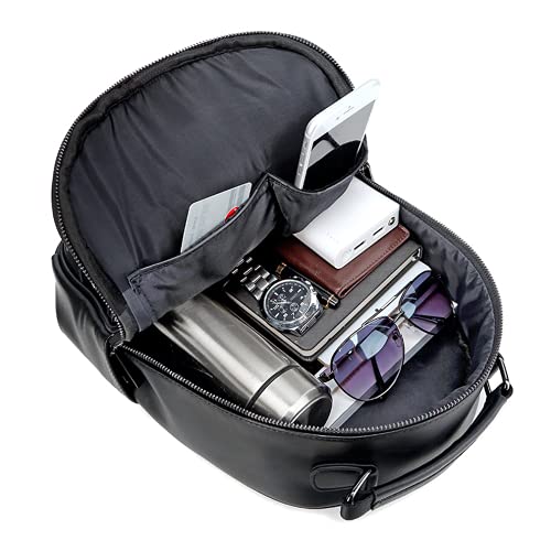 Berchirly Ladies 3D Lionhead Travel Backpacks Men Women Small Pu Leather Shoulder Bag Portable Handbag Pack - Image 5