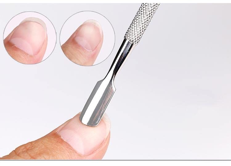 Sweetpea SWEET PEA� 2Pcs Set Nail Art Cuticle Spoon Pusher Stainless Steel Remover Trimmer Manicure Set Tool Double Side Push Pedicure. - Image 5