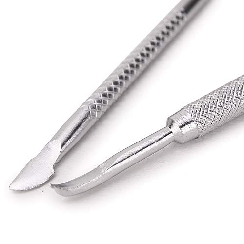 Sweetpea SWEET PEA� 2Pcs Set Nail Art Cuticle Spoon Pusher Stainless Steel Remover Trimmer Manicure Set Tool Double Side Push Pedicure. - Image 2