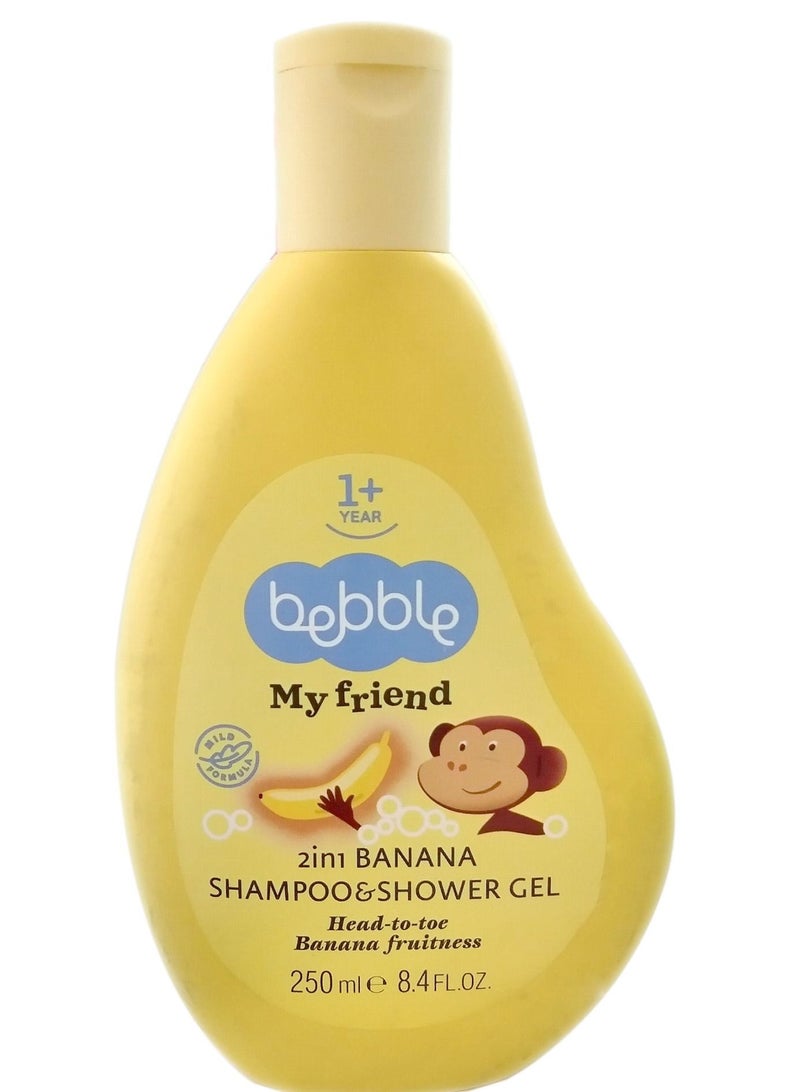 بيبل شامبو وجل استحمام للأطفال بالموز بدون دموع وبدون بارابين وكبريتات وصبغات من الرأس إلى القدمين 250 مل - Image 1