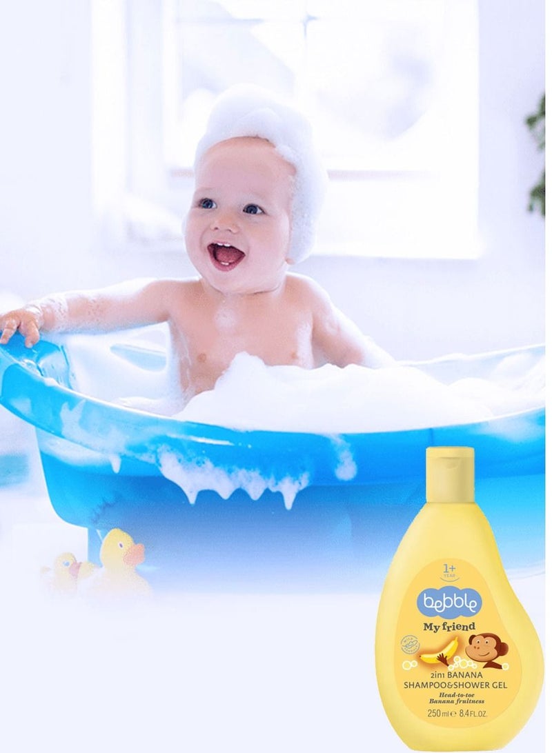 بيبل شامبو وجل استحمام للأطفال بالموز بدون دموع وبدون بارابين وكبريتات وصبغات من الرأس إلى القدمين 250 مل - Image 4