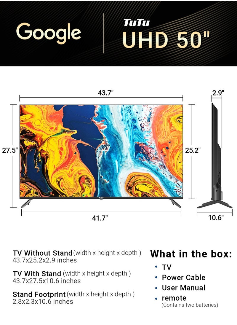 TuTu TV - 50 Inch Smart TV 4K UHD Google TV - Image 1