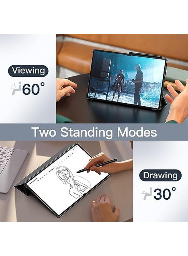 جي تيك حافظة لجهاز سامسونج جالكسي تاب S10 ألترا تاب S9 ألترا مقاس 14.6 بوصة مع ظهر شفاف وحامل ثلاثي الطي وغطاء واقي للكمبيوتر اللوحي يدعم قلم S Pen للشحن والإيقاظ التلقائي (أسود جرافيت) - Image 5