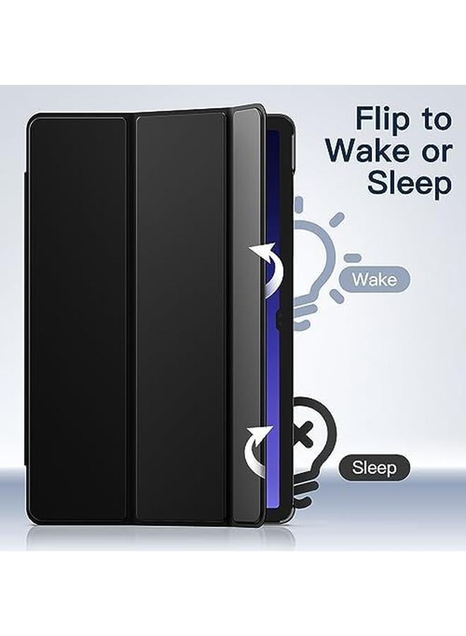 جي تيك حافظة لجهاز سامسونج جالكسي تاب S10 ألترا تاب S9 ألترا مقاس 14.6 بوصة مع ظهر شفاف وحامل ثلاثي الطي وغطاء واقي للكمبيوتر اللوحي يدعم قلم S Pen للشحن والإيقاظ التلقائي (أسود جرافيت) - Image 4