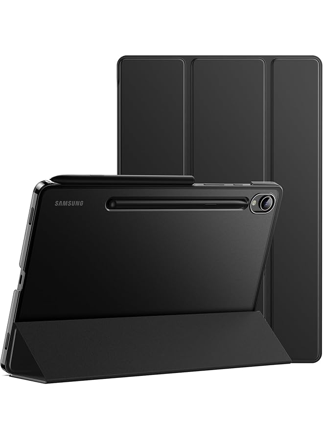 جي تيك حافظة لجهاز سامسونج جالكسي تاب S10 ألترا تاب S9 ألترا مقاس 14.6 بوصة مع ظهر شفاف وحامل ثلاثي الطي وغطاء واقي للكمبيوتر اللوحي يدعم قلم S Pen للشحن والإيقاظ التلقائي (أسود جرافيت) - Image 1