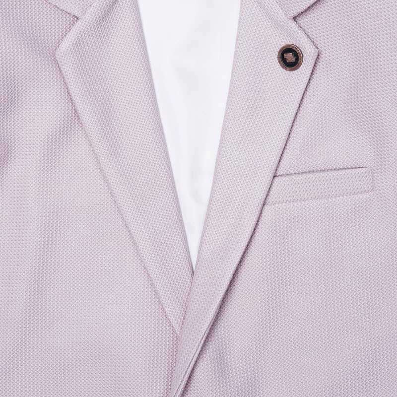 CHARCHIT Boys Cotton Blend Full Sleeves Solid Blazer and T-Shirt - Pink - Image 5