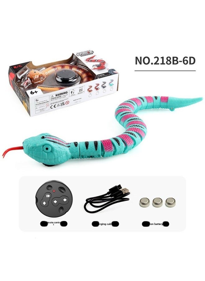 Children's Funny Remote Control Snake Cobra Remote Control Mouse Electronic Pet Infrared Remote Control Simulation Electric Toy-color:218B-6D Rattlesnake Blue Green 218g-Specifications:Support Labeling And Qualification Reports  - Image 1