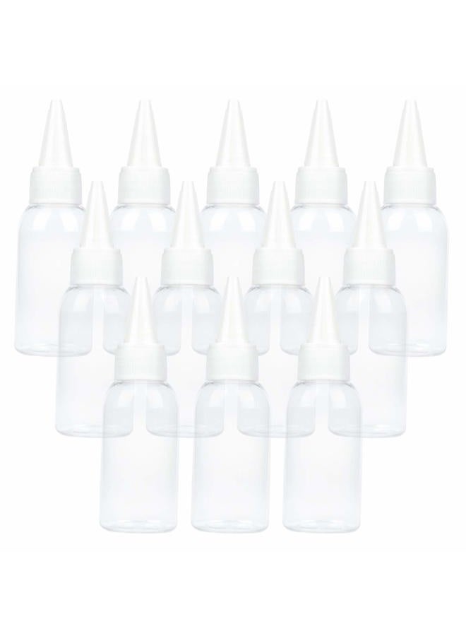 TRENDBOX 1oz / 30ml Plastic Bottle Pointed Mouth Top Cap for Essential Oils, Liquid - 12 Pack - Image 1