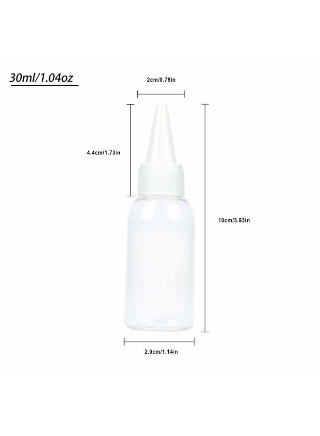 TRENDBOX 1oz / 30ml Plastic Bottle Pointed Mouth Top Cap for Essential Oils, Liquid - 12 Pack - Image 2