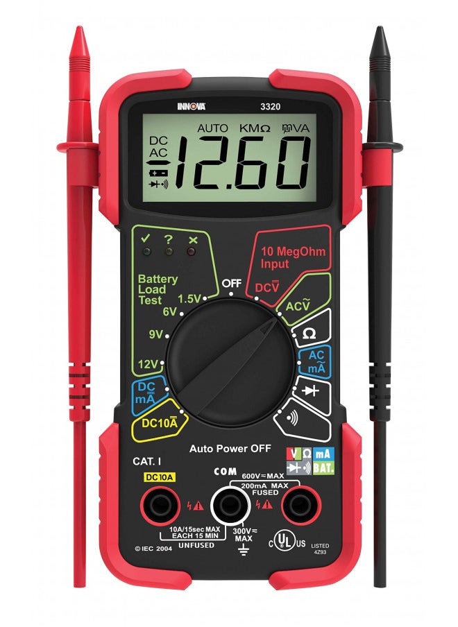 INNOVA 3320 Auto-Ranging Digital Multimeter, Red & Black - pzsku/Z9ED9272DA257D0669910Z/45/_/1731696492/47077dc0-39f7-4f45-a141-d953d3e3c853