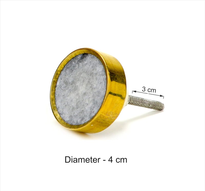Two Moustaches Marble Drawer Knob with Brass Rim Knobs for Cabinets Dressers and Drawers Decorative Drawer Pulls for Bathroom Fixtures Kitchen Cabinetry Pack of 4 - Image 3