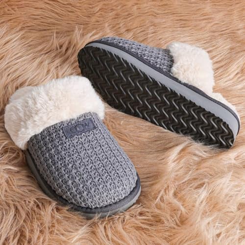 OOW Cozy House Slippers for Women with Memory Foam Soft Warm Fuzzy Slippers Women Home Womens Slipper Shoes for Indoor - Image 3