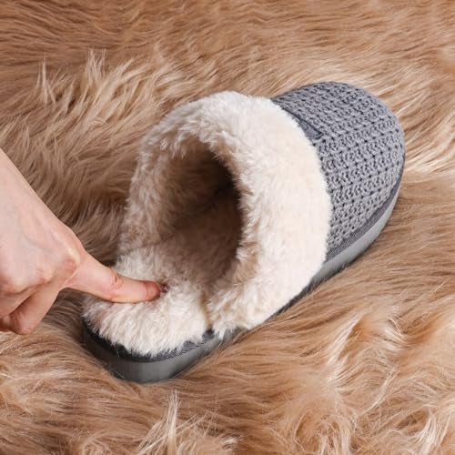 OOW Cozy House Slippers for Women with Memory Foam Soft Warm Fuzzy Slippers Women Home Womens Slipper Shoes for Indoor - Image 2