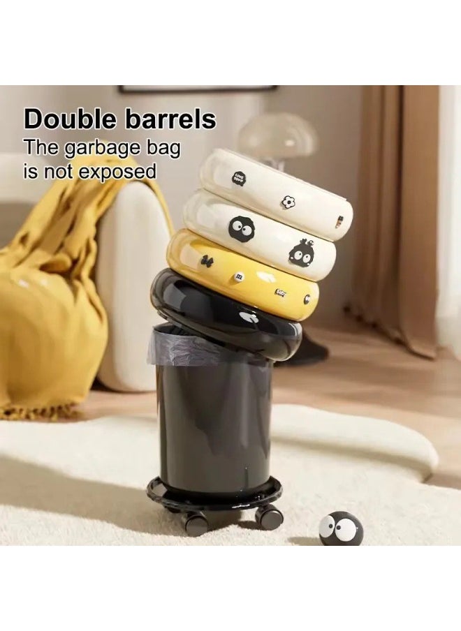 BAIG Cartoon-Style Multi-Layer Trash Bin with Lid – donuts Cute Kitchen Waste Bin for Home & Dining Room  - Image 5