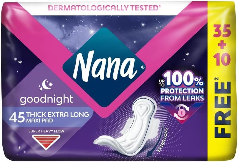 Nana أجنحة نانا ماكسي الليلية (45 قطعة) - Image 1