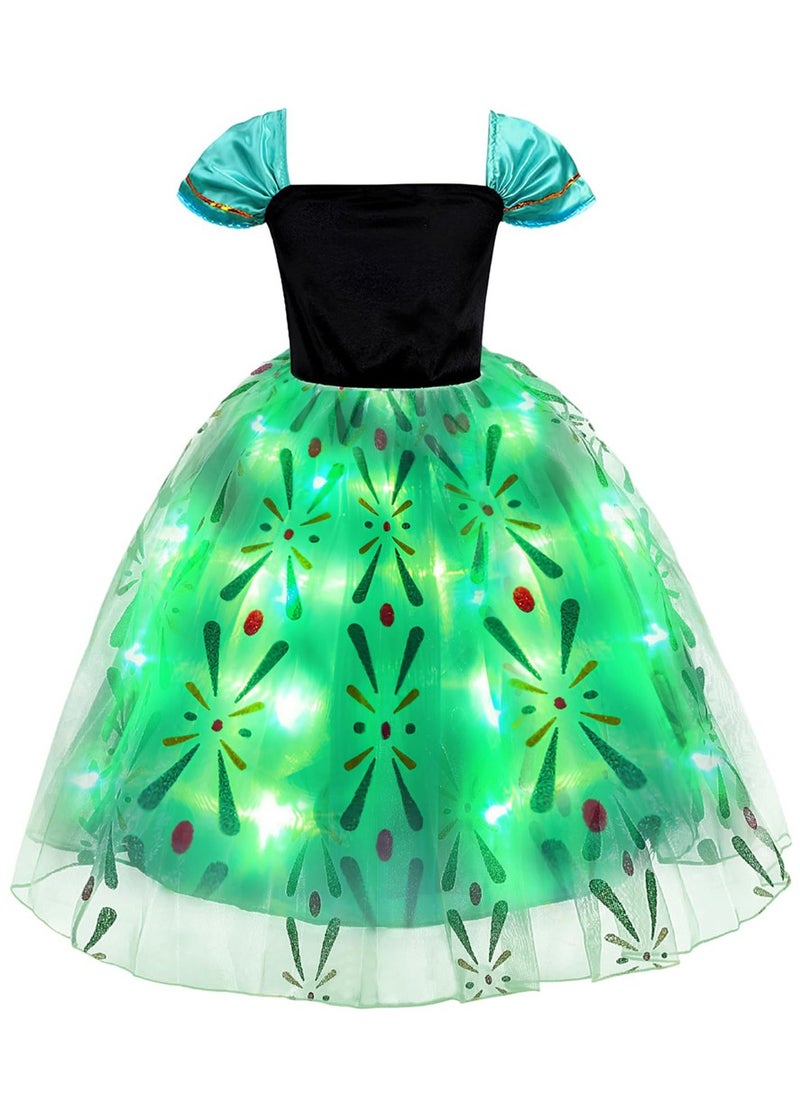 Al Aoyama Al Aoyama Light Up Princess Dress Costume for Girls Snow Gown for Toddler & Teens, Green, 2-10 Years  - Image 3