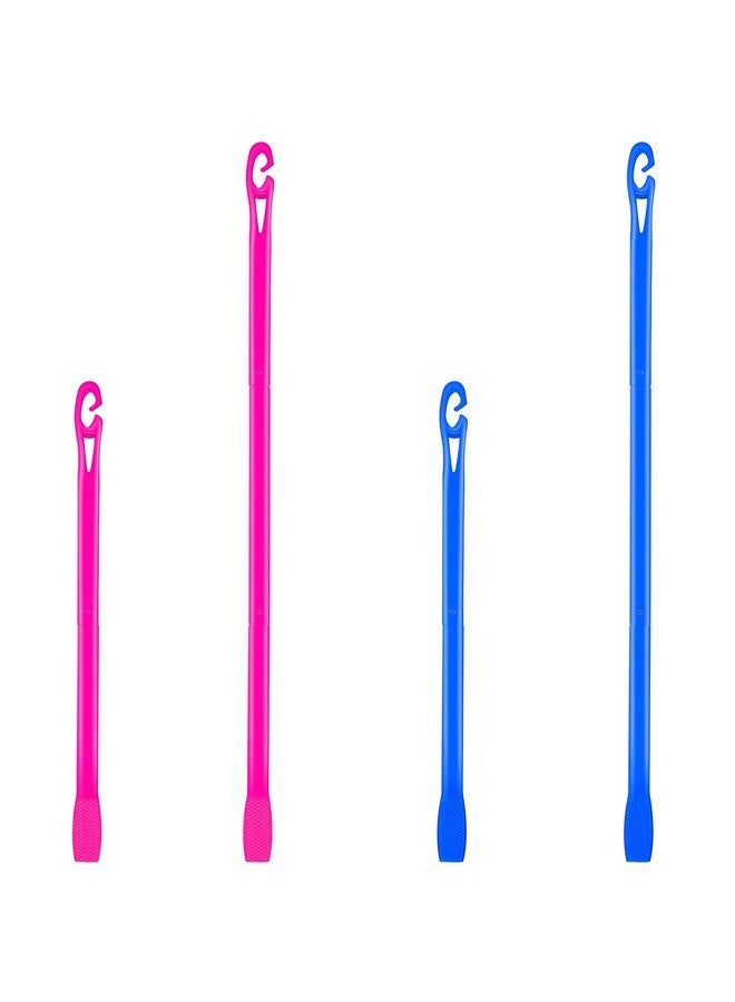 Yilloog 4 Pcs Hair Curlers - Spiral Curls Hook Set (13.8 Inch & 22 Inch) for Heatless Long Wave Styling (Blue, Rose Red) - Image 1