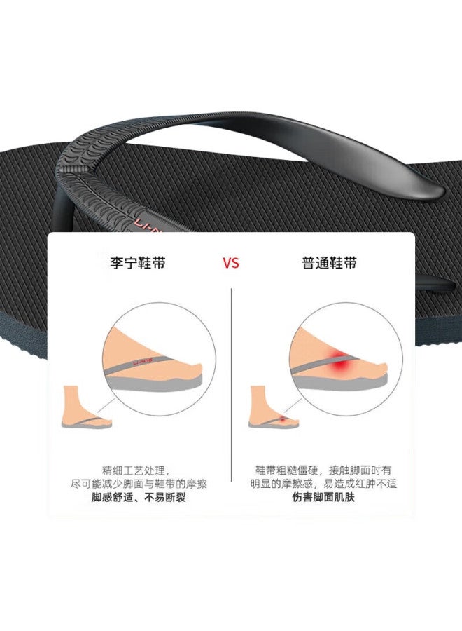 Li-Ning Flip Flops For Men, Summer Style, Outdoor Wear, Odor-Resistant, Non-Slip, Durable, Black, Size 45 - Image 3