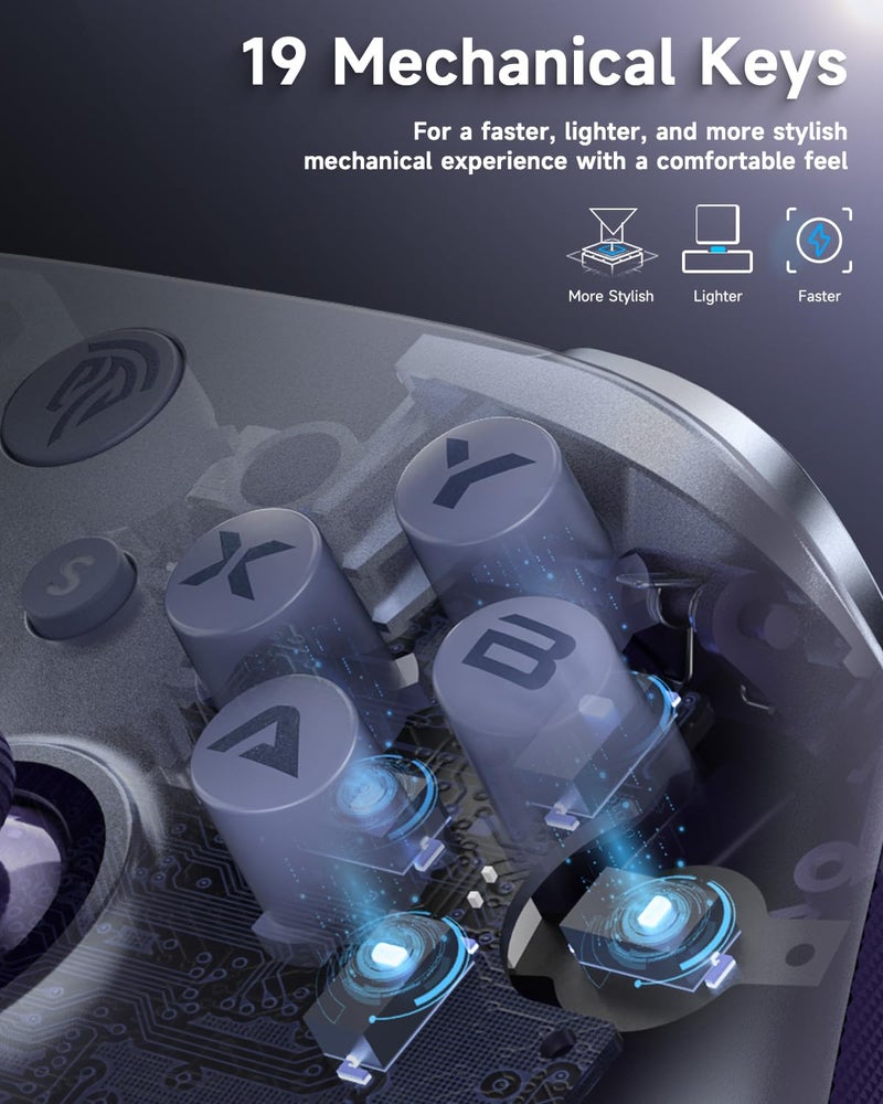 EasySMX X10 Wireless PC Controller with Dual Hall Effect, Bluetooth Controller for PC/Switch/Steam/Android TV, Mobile - Include a White Swappable Faceplate, Compatible with Black Myth: Wukong - Image 5