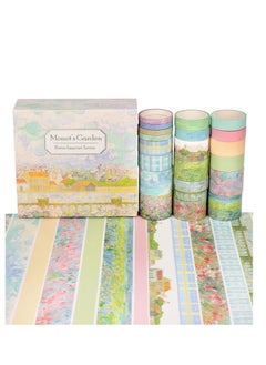 Vintage Aesthetic Washi Tape Set, Wide Decorative Tapes for Scrapbook Supplies, Journal, Planner, Craft, DIY Decor, Gift Wrapping 20 Rolls Monet