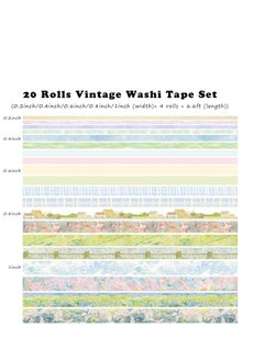 Y&D Vintage Aesthetic Washi Tape Set, Wide Decorative Tapes for Scrapbook Supplies, Journal, Planner, Craft, DIY Decor, Gift Wrapping 20 Rolls Monet  - Image 2
