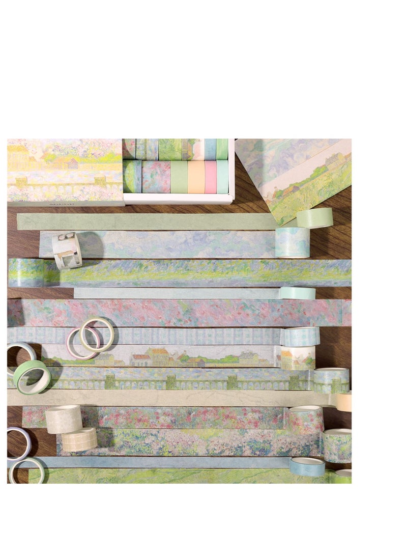 Y&D - Vintage Aesthetic Washi Tape Set, Wide Decorative Tapes for Scrapbook Supplies, Journal, Planner, Craft, DIY Decor, Gift Wrapping 20 Rolls Monet - Image 1