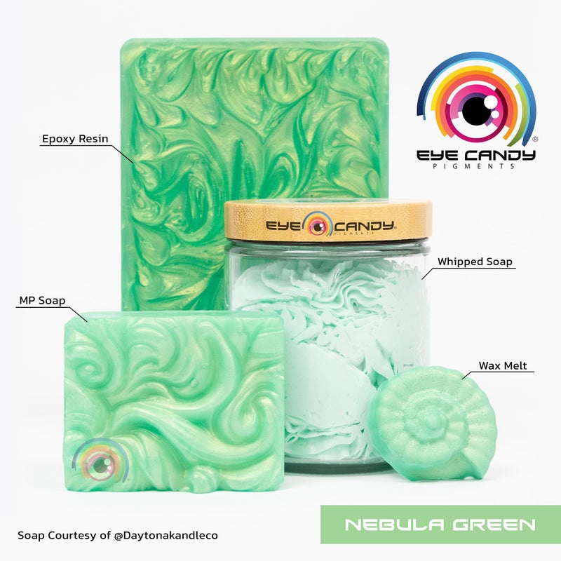 Eye Candy Premium Green Mica Powder Pigments | Multipurpose DIY Arts and Crafts Additive | Acrylic, Woodworking, Bath Bombs, Resin, Epoxy, Soap, Fishing Lures (Nebula Green) - Image 2