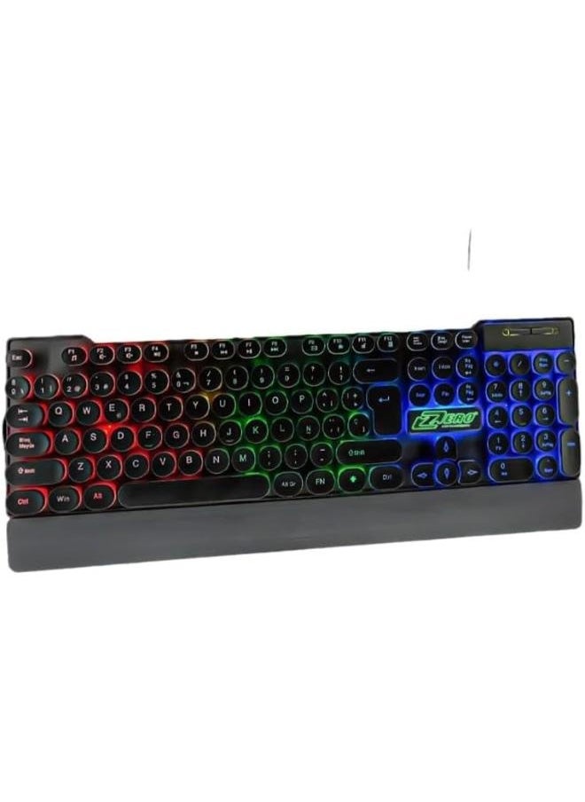 USB key Board with Lighting Compatible with Windows, Mac and Linux Operating systems  from Zero - Model ZR-2060 Black