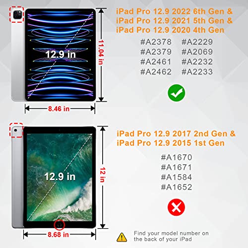CaseBot Magnetic Case for iPad Pro 12.9-inch 6th Generation 2022, Multiple Angle Shockproof Rugged Stand Case, Soft TPU Back Cover w/Pencil Holder, Also Fit iPad Pro 12.9" 5th/4th/3rd Gen, Purple - Image 2