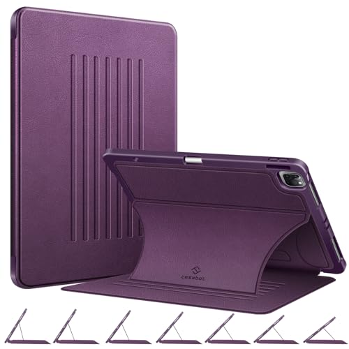 CaseBot Magnetic Case for iPad Pro 12.9-inch 6th Generation 2022, Multiple Angle Shockproof Rugged Stand Case, Soft TPU Back Cover w/Pencil Holder, Also Fit iPad Pro 12.9" 5th/4th/3rd Gen, Purple - Image 1