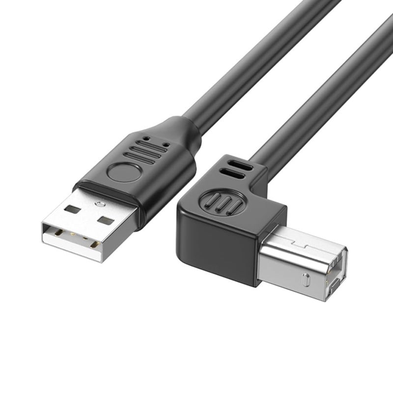 USB 2.0 Printer Cable TypeA Male to TypeB Scanner Cord High Speed 480Mbps 90Degree Elbow for Offices and Home Use - Image 1