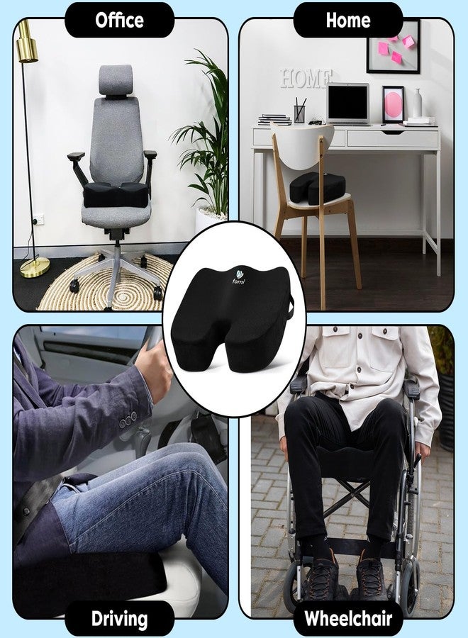 FOMI Extra Thick Firm Coccyx Orthopedic Memory Foam Seat Cushion | Black Large Cushion for Car or Truck Seat, Office Chair, Wheelchair | Back Pain Relief (Black) - Image 4