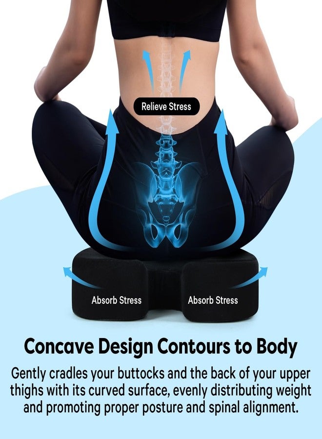 FOMI Extra Thick Firm Coccyx Orthopedic Memory Foam Seat Cushion | Black Large Cushion for Car or Truck Seat, Office Chair, Wheelchair | Back Pain Relief (Black) - Image 3