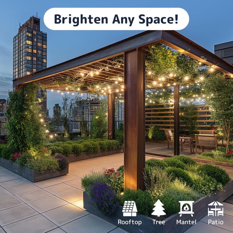 PREXTEX 100-Count White Christmas Lights - 20 ft Clear Warm White String Lights on White Wire - Incandescent Xmas Tree Lights for Indoor and Outdoor Decorations - Image 2