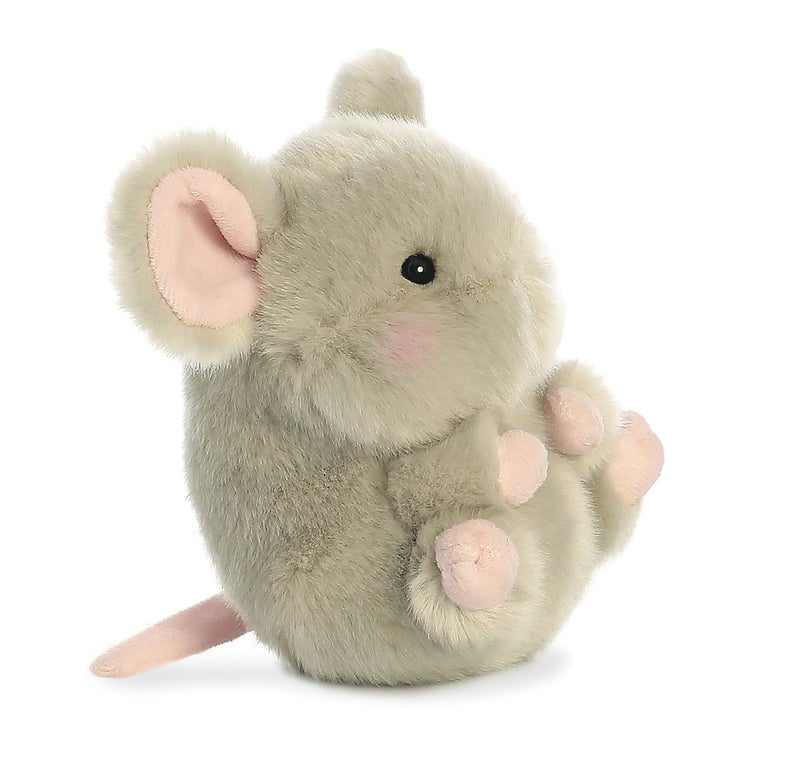 Aurora® Round Rolly Pet™ Frisk Mouse™ Stuffed Animal - Adorable Companions - On-The-Go Fun - Gray 5 Inches - Image 4