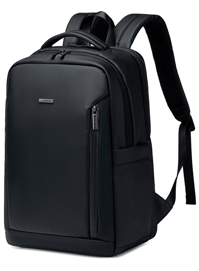 Golden Wolf GB00731 15.6-inch Laptop Business Casual Large Capacity Water-resistant Backpack Bag - Black  - Image 1