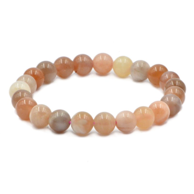 AD Beads Natural Gemstone Round Beads Stretch Bracelet Healing Reiki 8mm Multicolor Sunstone - Image 3