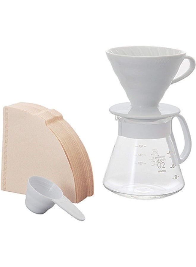 Hario Pour Over Set With Ceramic Dripper Size 02 Xvdd 3012W - Image 1