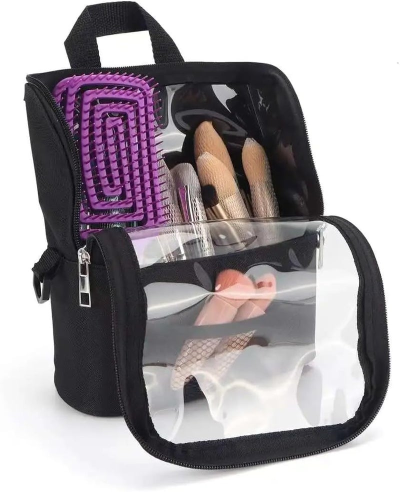 MVM Enterprise Makeup Brush Case Standup Makeup Cup Makeup Brush Holder Travel Professional Cosmetic Bag Artist Storage Bag with Shoulder Strap and Adjustable Divider pack of 1 - Image 1